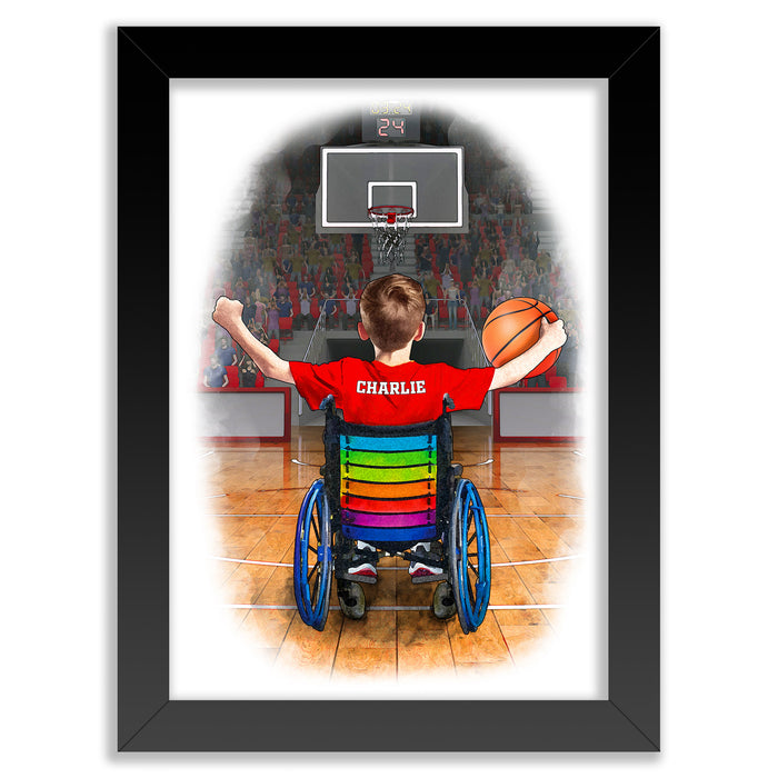 Personalised Wheelchair Basketball Player Gift | Wheelchair gifts for Boys | Wheelchair Basketball | Wheelchair Poster | Christmas Gift