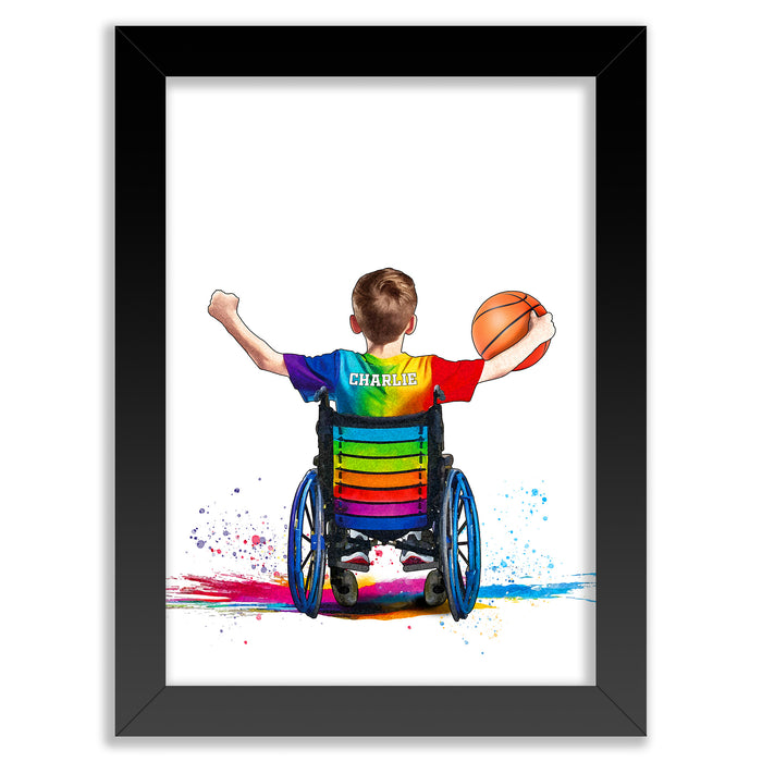 Personalised Wheelchair Basketball Player Gift | Wheelchair gifts for Boys | Wheelchair Basketball | Wheelchair Poster | Christmas Gift