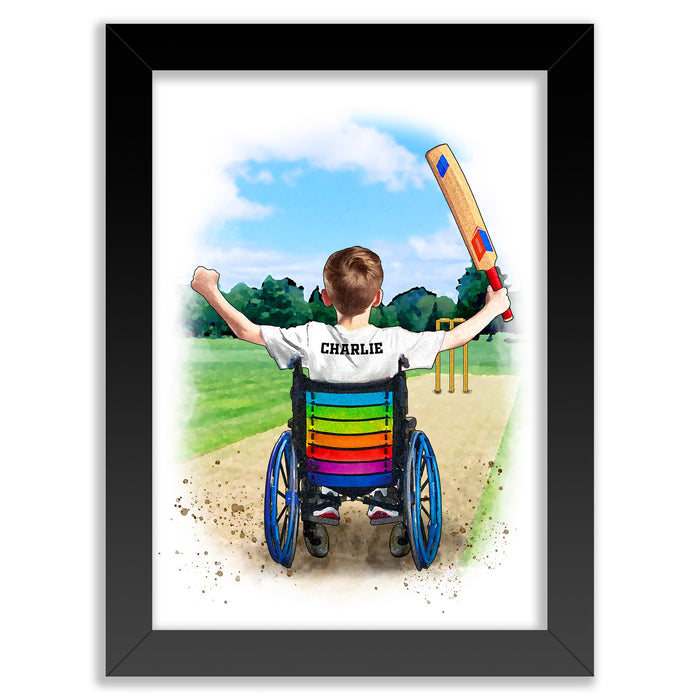 Personalised Boy Wheelchair Cricket Player