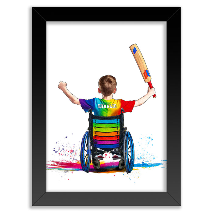 Personalised Boy Wheelchair Cricket Player