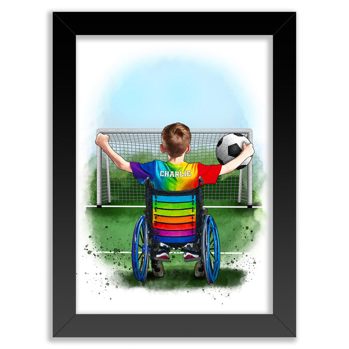 Personalised Boy Wheelchair Football Fan