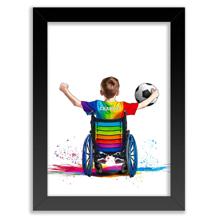 Personalised Boy Wheelchair Football Fan