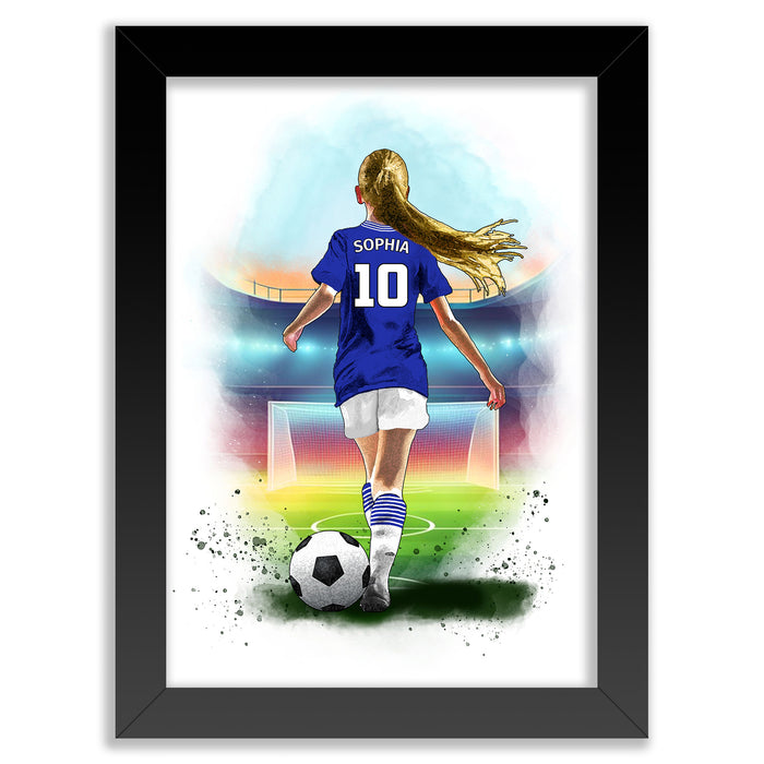 Personalised Girls Everton Football Player | Girls Everton Football Gifts | Football Gift For Girls | Christmas Gift