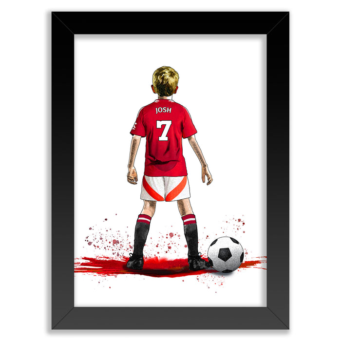 Personalised Manchester United Football Art Print for Boys