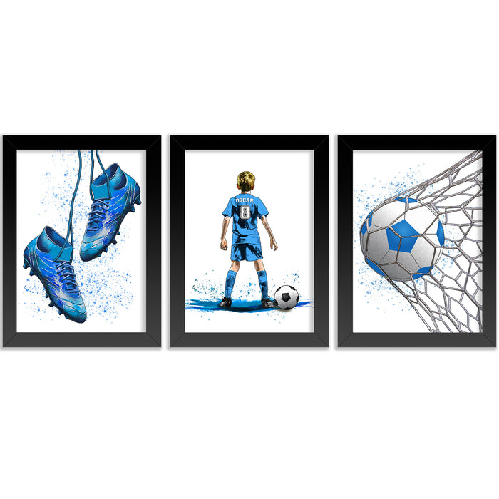 Set of 3 Boys Football Blue