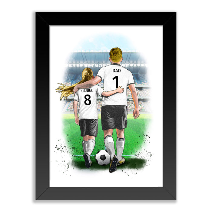 Personalised Father and Daughter Football Art Print