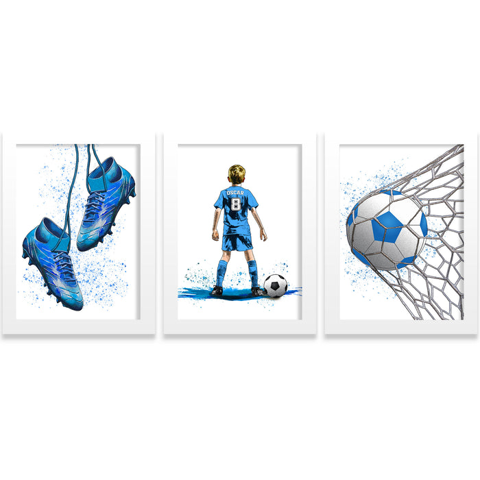 Set of 3 Boys Football Blue