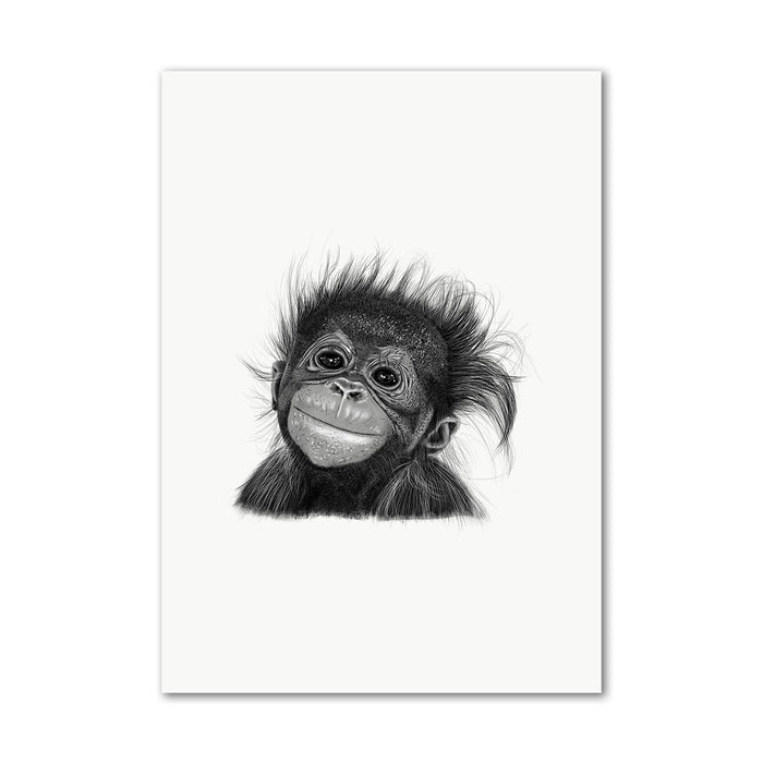Baby Orangutang Monkey Wall Art Print