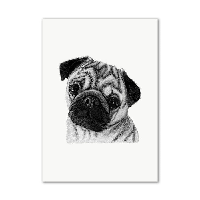 Baby Pug Puppy Dog Wall Art Print