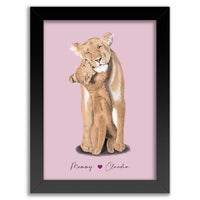 Lioness and Cub Wall Art Print