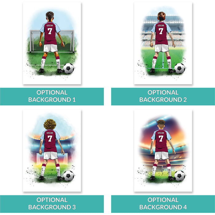 Personalised Aston Villa United Gift | Aston Villa Football Gifts for Boys | Aston Villa Football Poster | Aston Villa Football Wall Art | Christmas Gift