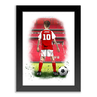 Personalised Arsenal Football Art Print for Boys - Custom Portrait Gift