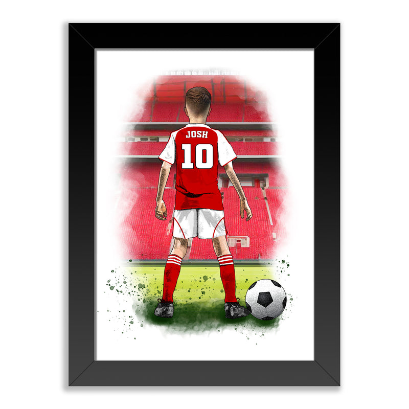 Personalised Arsenal Football Art Print for Boys - Custom Portrait Gift