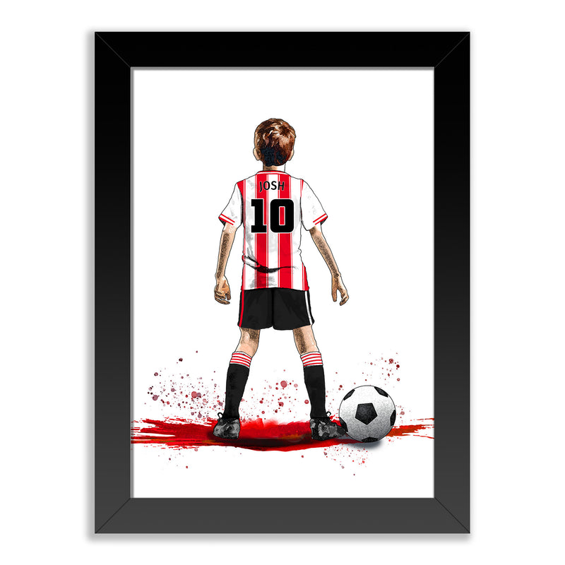 Personalised Brentford Football Art Print for Boys – Custom Portrait Gift