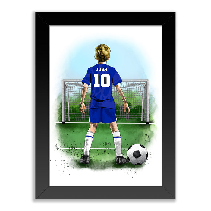 Personalised Chelsea Football Art Print for Boys