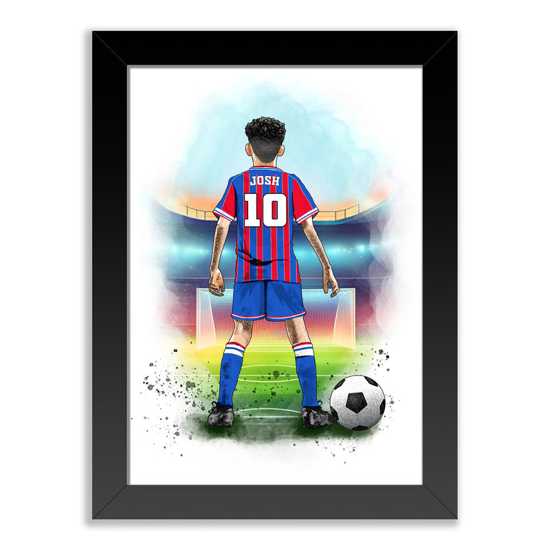 Personalised Crystal Palace Football Art Print for Boys – Custom Portrait Gift
