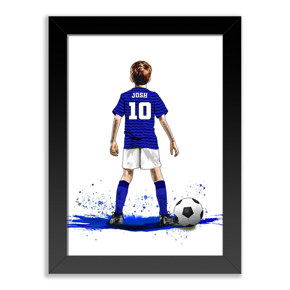 Personalised Everton Football Art Print for Boys - Custom Portrait Gift