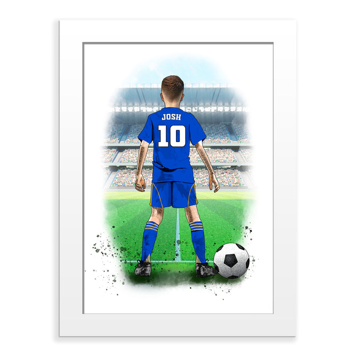 Personalised Leicester City Football Art Print for Boys – Custom Portrait Gift