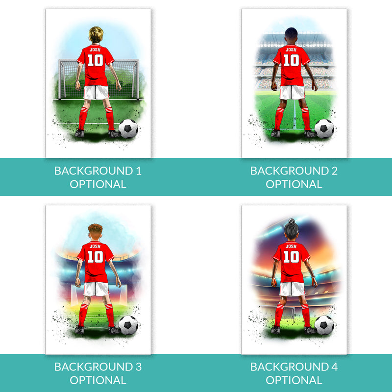 Personalised Nottingham Forest Football Art Print for Boys – Custom Portrait Gift