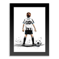 Personalised Newcastle Football Art Print for Boys - Custom Portrait Gift