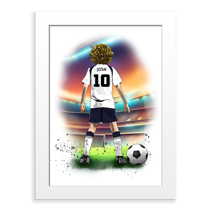 Personalised Tottenham Hotspur Football Art Print for Boys - Custom Portrait Gift