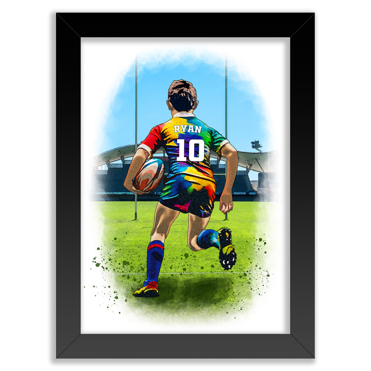 Personalised Rugby Player Gift | Rugby Gifts for Boys | Wall Art For Rugby Fans | Rugby Gift for Men