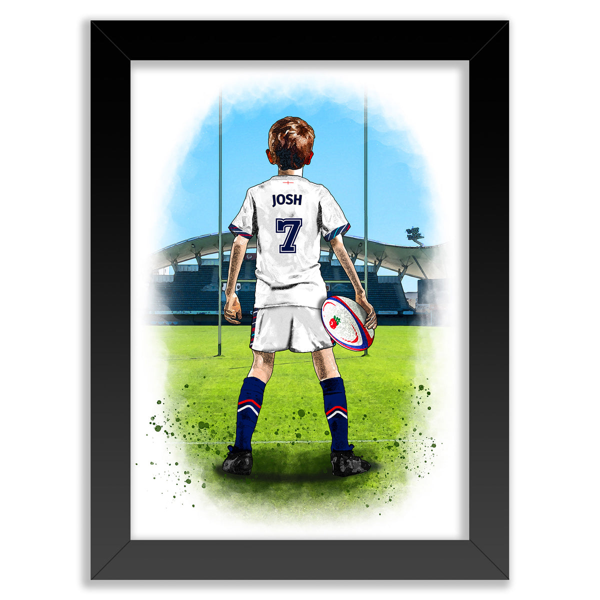 Personalised Rugby Player Gift | Rugby Gifts for Boys | Wall Art For Rugby Fans | Rugby Gift for Men