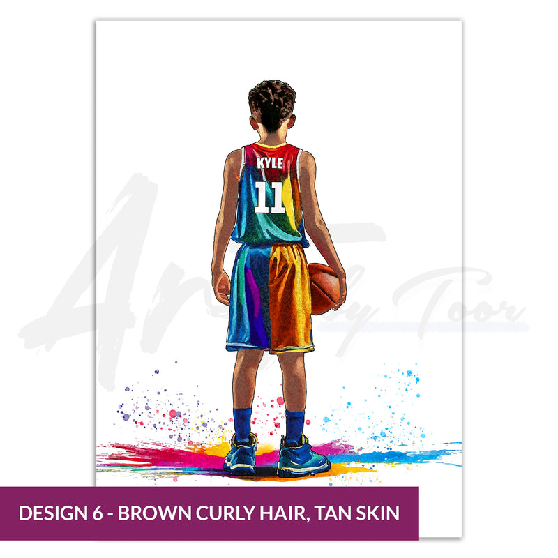 Personalised Basketball Player Gift | Basketball Gifts for Boys | Boy Basketball Poster | Basketball Poster | Basketball Gift