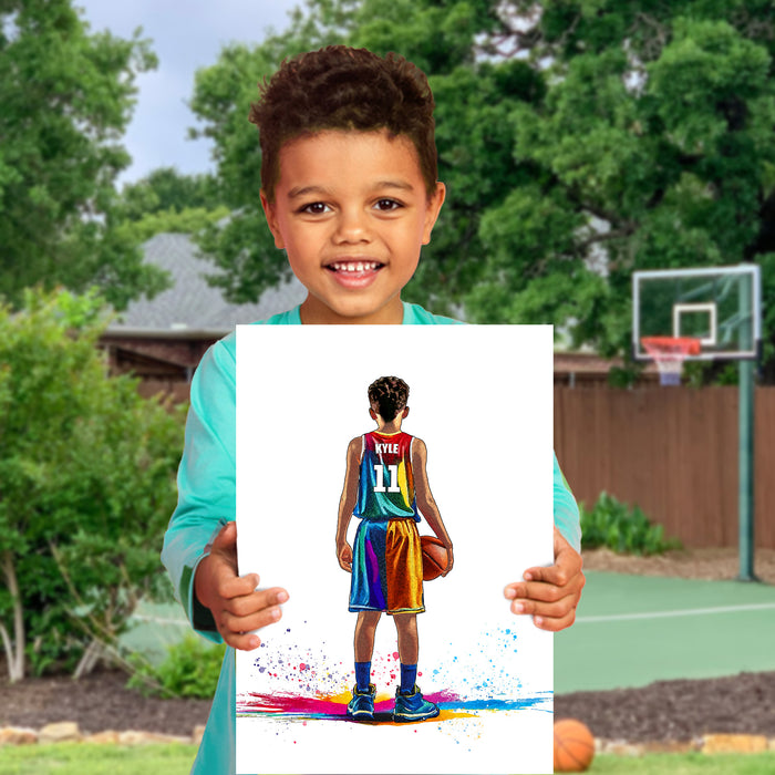 Personalised Basketball Player Gift | Basketball Gifts for Boys | Boy Basketball Poster | Basketball Poster | Basketball Gift