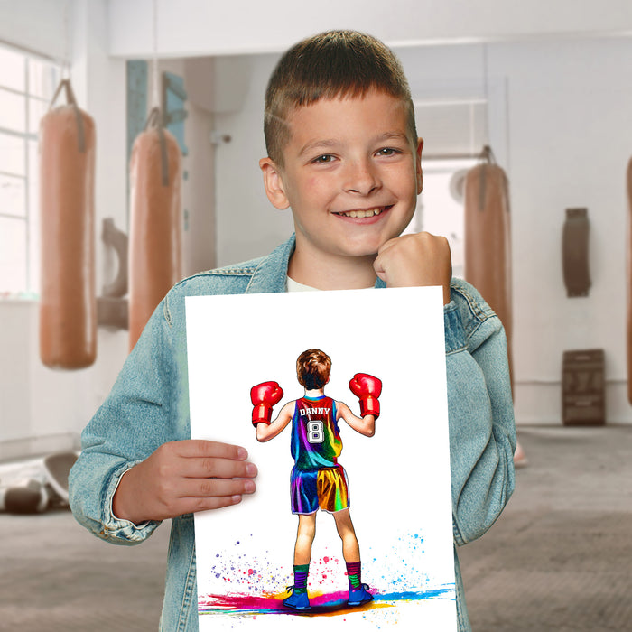 Personalised Boxing Gift | Boxing Gifts for Boys | Boy Boxing Poster | Boy Boxer