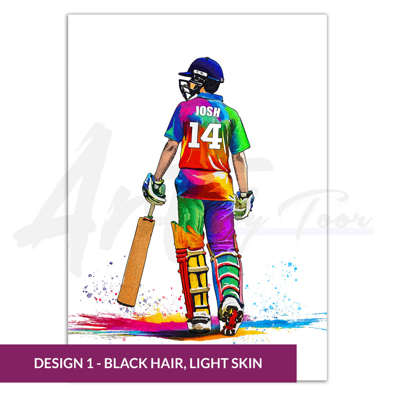 Personalised Cricket Player | Teenage Boy