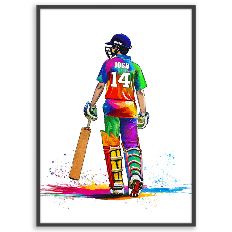 Personalised Cricket Player Gift | Cricket Gifts for Boys | Boy Cricket Poster | Cricket Wall Art