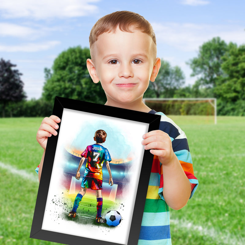 Personalised Football Player Gift | Football Gifts for Boys | Boy Football Poster | Football Wall Art | Christmas Gift