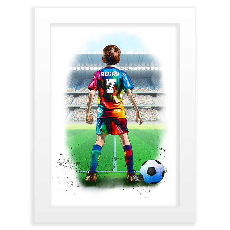 Personalised Football Player Gift | Football Gifts for Boys | Boy Football Poster | Football Wall Art | Christmas Gift