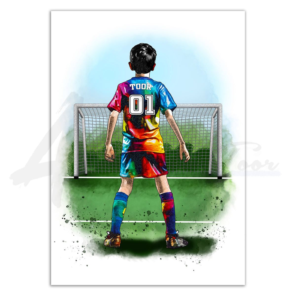 Personalised Football Player Gift | Football Gifts for Boys | Boy Football Poster | Football Wall Art | Christmas Gift