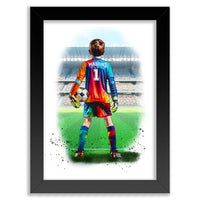 Personalised Football Goalkeeper Younger Boy Wall Art Print