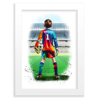 Personalised Football Goalkeeper Younger Boy Wall Art Print