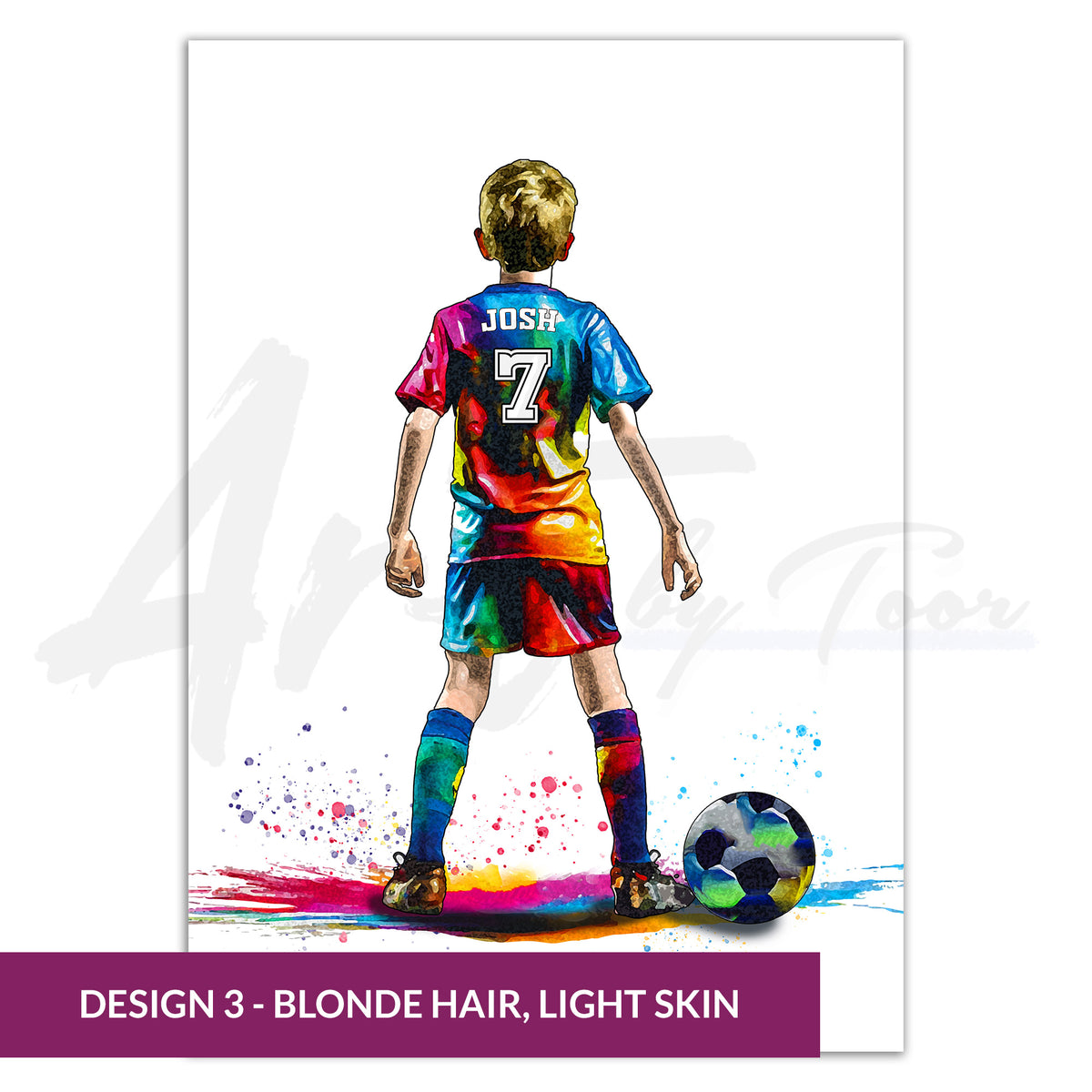 Personalised Football Player Gift | Football Gifts for Boys | Boy Football Poster | Football Wall Art | Christmas Gift - Art by Toor