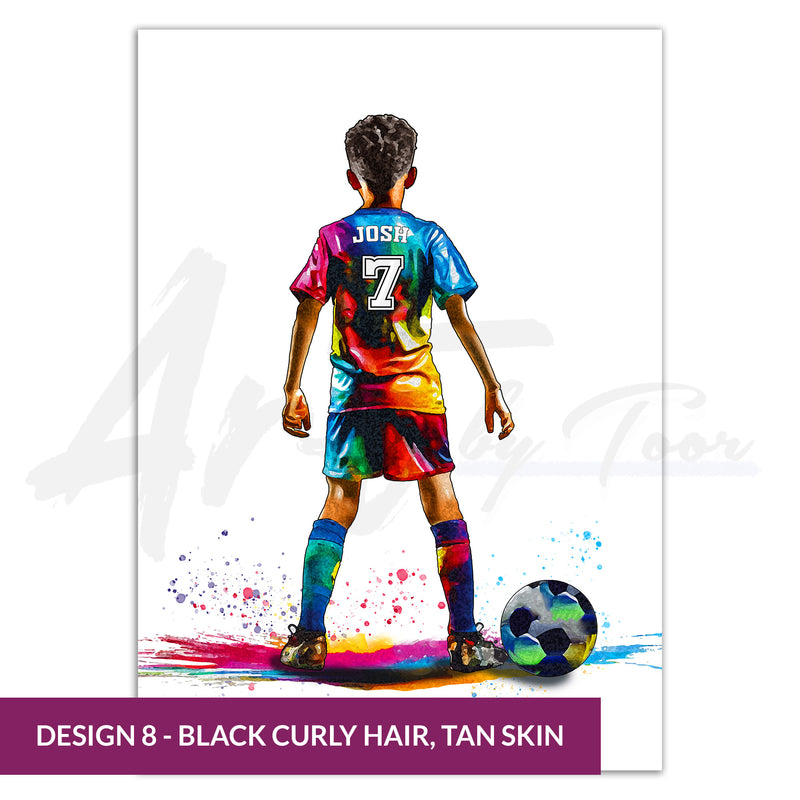 Personalised Football Player Gift | Football Gifts for Boys | Boy Football Poster | Football Wall Art | Christmas Gift