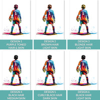 Personalised Football Goalkeeper Younger Boy Wall Art Print