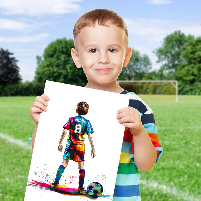 Personalised Football Player Gift | Football Gifts for Boys | Boy Football Poster | Football Wall Art | Christmas Gift - Art by Toor