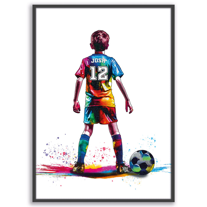 Personalised Football Player Gift | Football Gifts for Boys | Boy Football Poster | Football Wall Art | Christmas Gift - Art by Toor