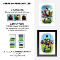 Personalised Rugby Player Gift | Rugby Gifts for Boys | Wall Art For Rugby Fans | Rugby Gift for Men