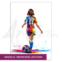 Personalised Girl Football Player | Girls Football Gifts | Football Gift For Girls | Christmas Gift