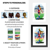 Personalised Girl Football Player | Girls Football Gifts | Football Gift For Girls | Christmas Gift