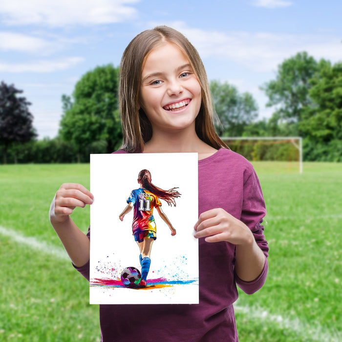 Personalised Girl Football Player | Girls Football Gifts | Football Gift For Girls | Christmas Gift