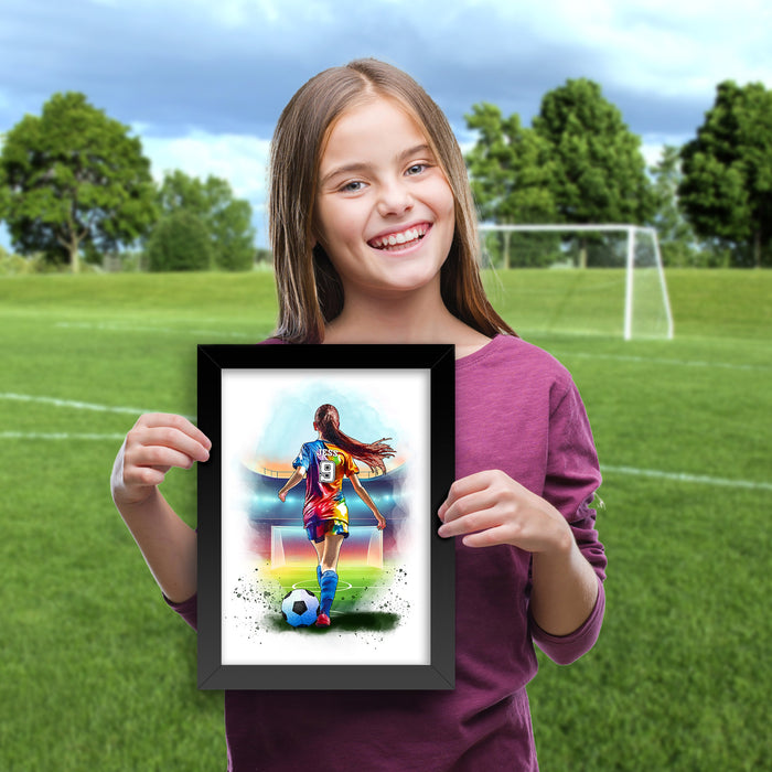 Personalised Girl Football Player | Girls Football Gifts | Football Gift For Girls | Christmas Gift