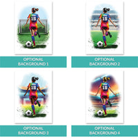 Personalised Girl Football Player | Girls Football Gifts | Football Gift For Girls | Womens Football