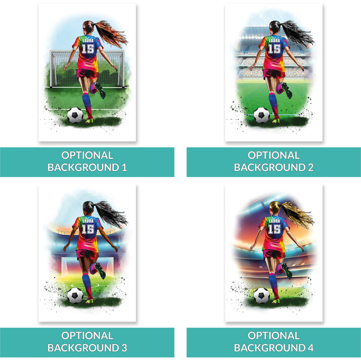 Personalised Girl Football Player | Girls Football Gifts | Football Gift For Girls | Womens Football