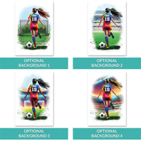 Personalised Girl Football Player | Girls Football Gifts | Football Gift For Girls | Womens Football